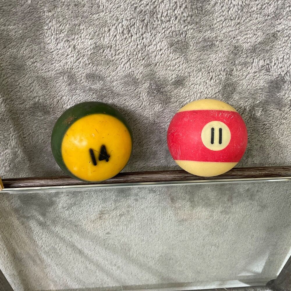 Vintage No. 14 & No. 11 Pool Balls Billiard Replacement craft projects